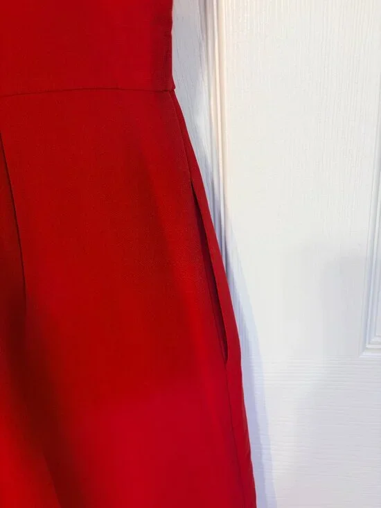 Banana Republic Crepe Sleeveless Cowl-Neck Jumpsuit Cherry Red 12 - Picture 9 of 10